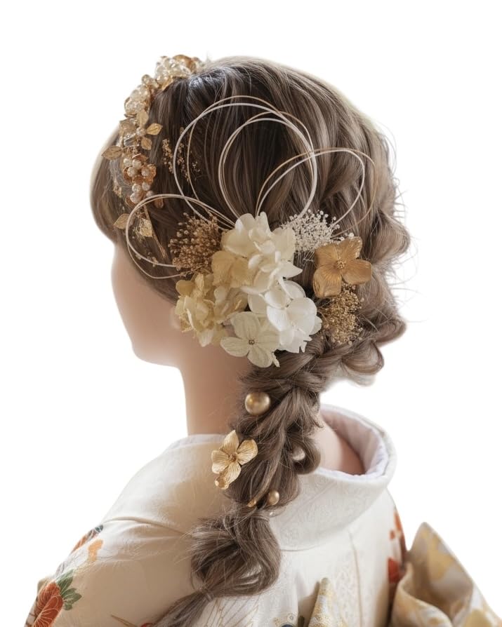 Amazon.co.jp: [Lomeri] ロメリ ゴールド カチューシャ ドライフラワー